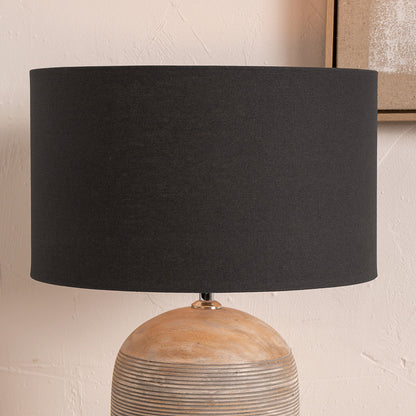 Henry 45cm Grey Handloom Cylinder Lampshade