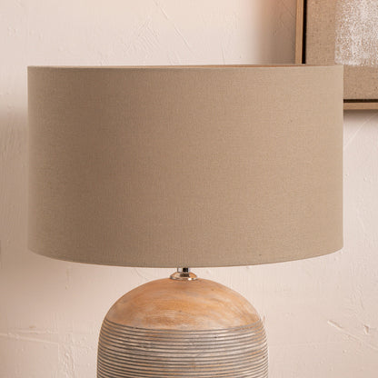 Henry 45cm Taupe Handloom Cylinder Lampshade | Natural Linen Shade