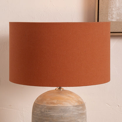 Henry 30cm Tobacco Handloom Cylinder Lampshade,