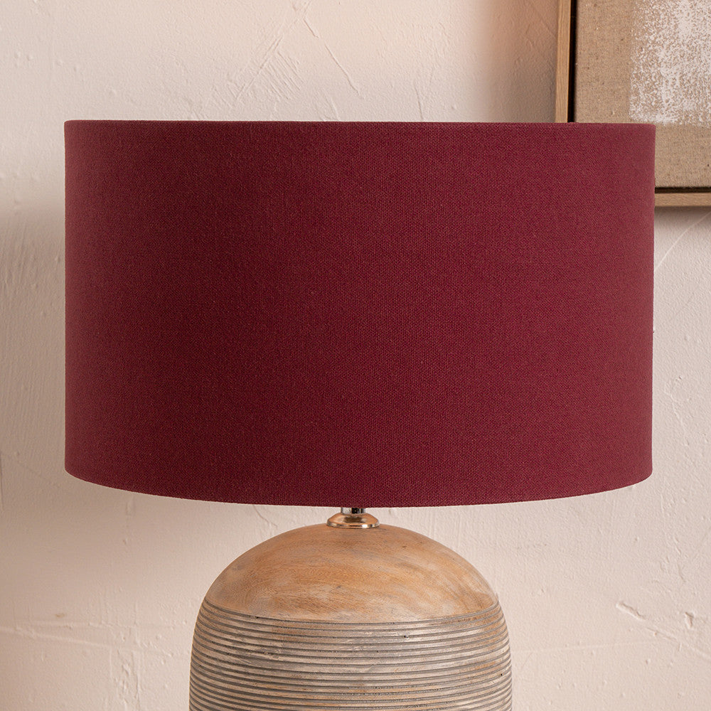 Henry 45cm Mulberry Handloom Cylinder Lampshade