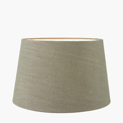 Milos 30cm Pistachio Green Linen Tapered Lampshade – Natural Texture with Contemporary Elegance
