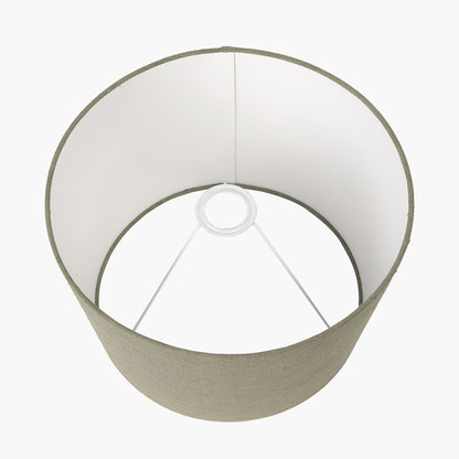 Milos 30cm Pistachio Green Linen Tapered Lampshade – Natural Texture with Contemporary Elegance
