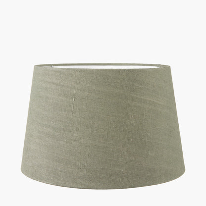 Milos 30cm Pistachio Green Linen Tapered Lampshade – Natural Texture with Contemporary Elegance