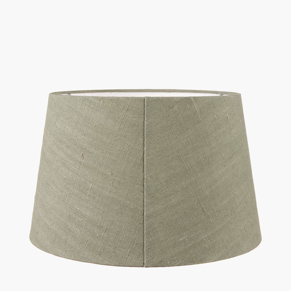 Milos 50cm Pistachio Green Linen Tapered Lampshade | Large Natural Shade
