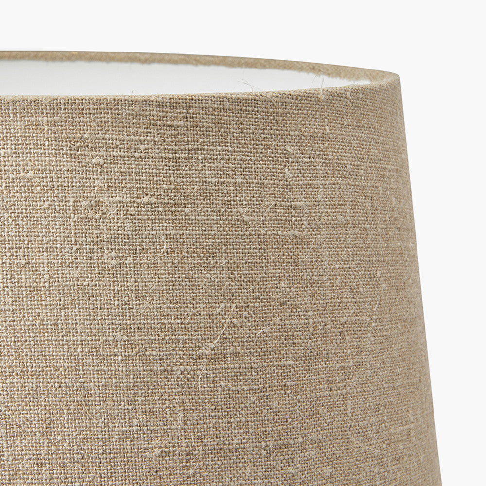 Milos 40cm Natural Linen Tapered Lampshade | Rustic Jute Linen Shade
