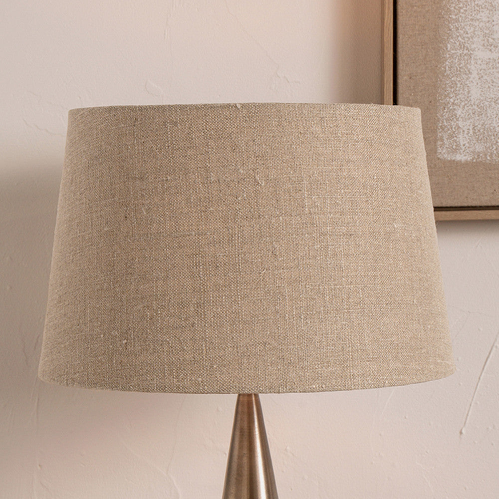 Milos 40cm Natural Linen Tapered Lampshade | Rustic Jute Linen Shade