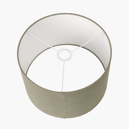 Edward 30cm Pistachio Green Linen Cylinder Lampshade – Natural Texture and Relaxed Elegance
