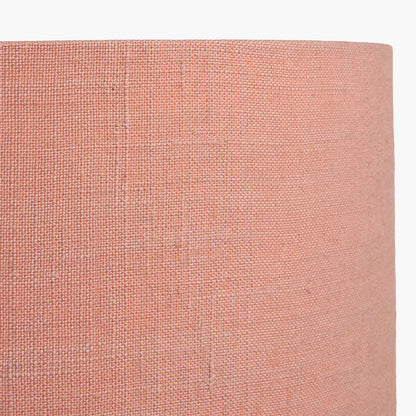 Edward 40cm Apricot Linen Cylinder Lampshade | Rustic Jute Shade