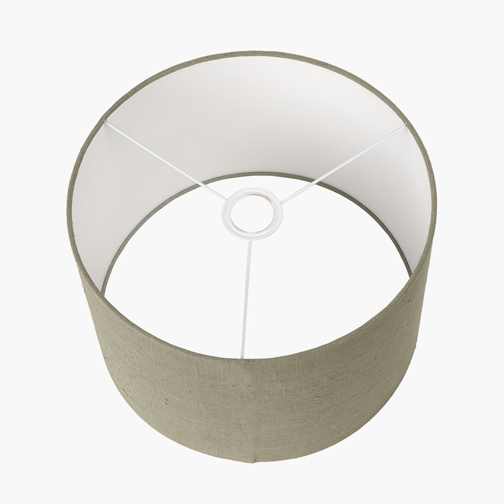 Edward 40cm Pistachio Green Linen Cylinder Lampshade | Linen Lampshade