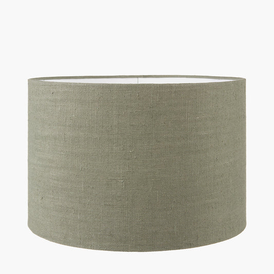 Edward 40cm Pistachio Green Linen Cylinder Lampshade | Linen Lampshade