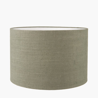 Edward 45cm Pistachio Green Linen Cylinder Lampshade | Rustic Shade
