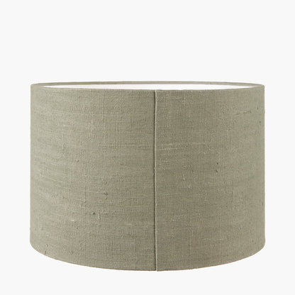 Edward 45cm Pistachio Green Linen Cylinder Lampshade | Rustic Shade