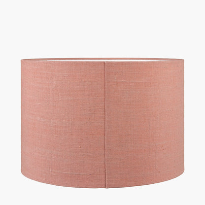 Edward 50cm Apricot Linen Cylinder Lampshade – Warm Rustic Texture with Soft, Earthy Colour