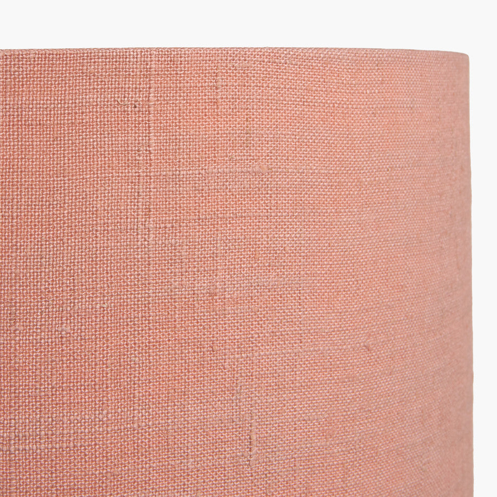 Edward 50cm Apricot Linen Cylinder Lampshade – Warm Rustic Texture with Soft, Earthy Colour