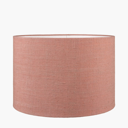 Edward 50cm Apricot Linen Cylinder Lampshade – Warm Rustic Texture with Soft, Earthy Colour