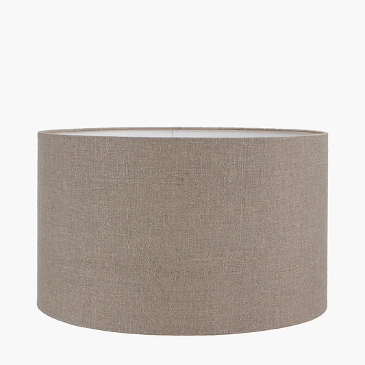 Edward 50cm Natural Linen Cylinder Lampshade – Rustic Texture in a Generous, Timeless Silhouette