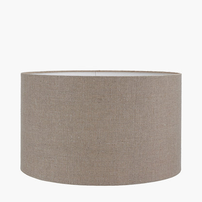 Edward 45cm Natural Linen Cylinder Lampshade | Large Linen Lampshade