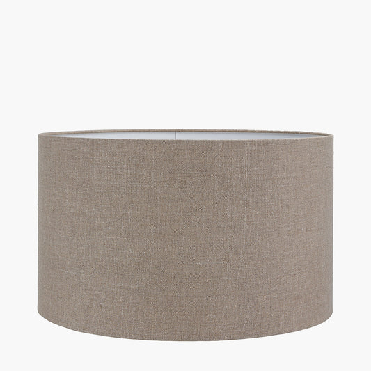 Edward 45cm Natural Linen Cylinder Lampshade | Large Linen Lampshade