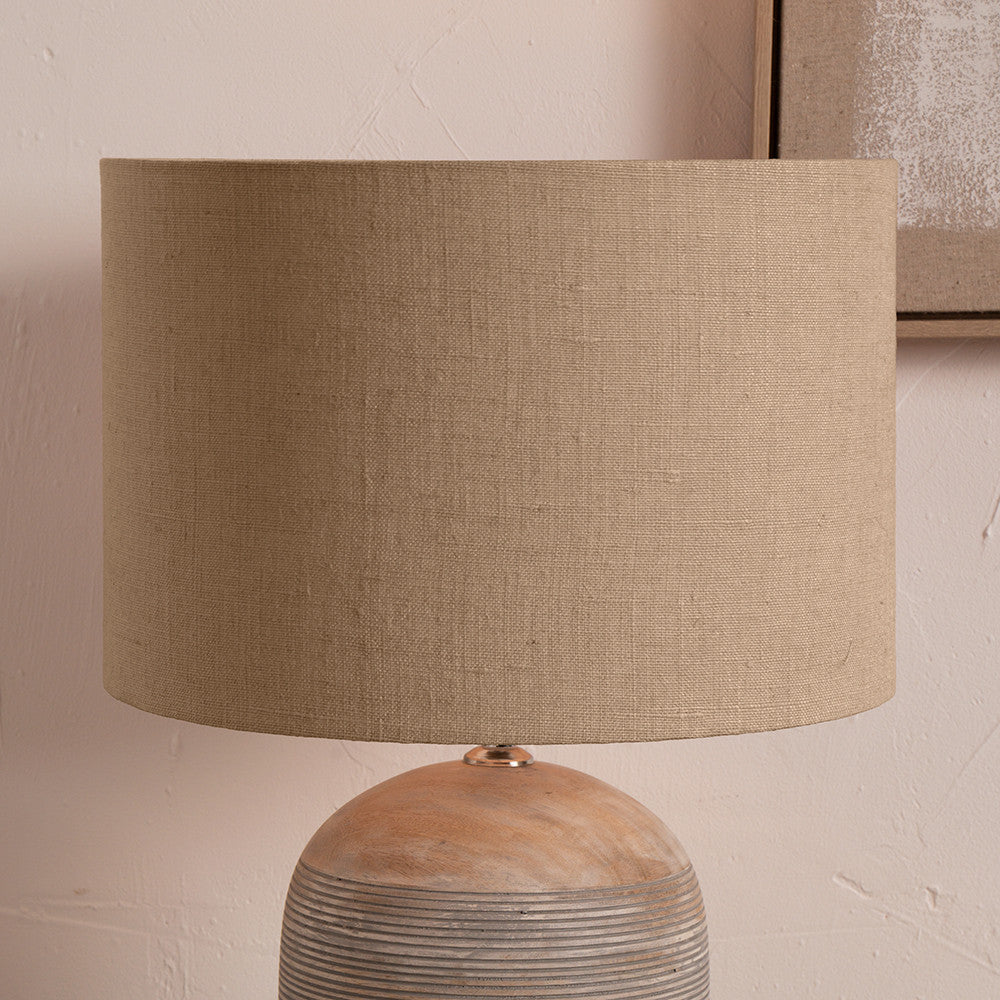 Edward 30cm Natural Linen Cylinder Lampshade – Organic Texture and Timeless Neutral Style