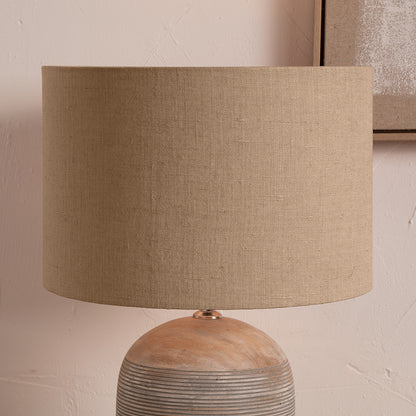 Edward 30cm Natural Linen Cylinder Lampshade – Organic Texture and Timeless Neutral Style