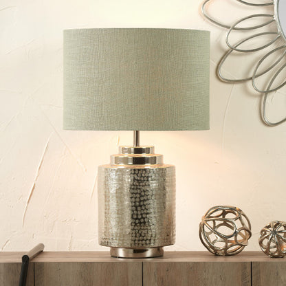Edward 40cm Pistachio Green Linen Cylinder Lampshade | Linen Lampshade
