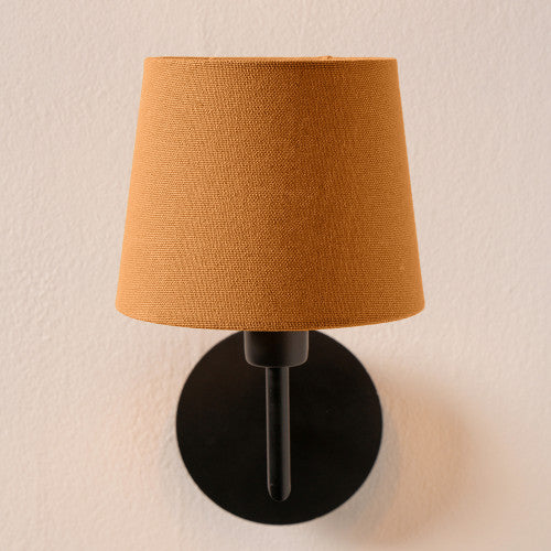 Pelham 15cm Mustard Handloom Tapered Candle Clip Lampshade – Classic Textured Design