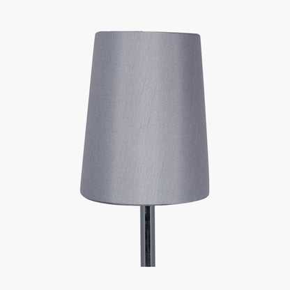Martha 30cm Steel Grey Oval Silk Mix Tapered Lampshade – Subtle Sophistication and Timeless Style