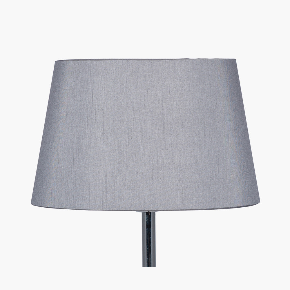 Martha 30cm Steel Grey Oval Silk Mix Tapered Lampshade – Subtle Sophistication and Timeless Style