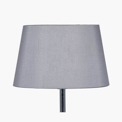 Martha 30cm Steel Grey Oval Silk Mix Tapered Lampshade – Subtle Sophistication and Timeless Style