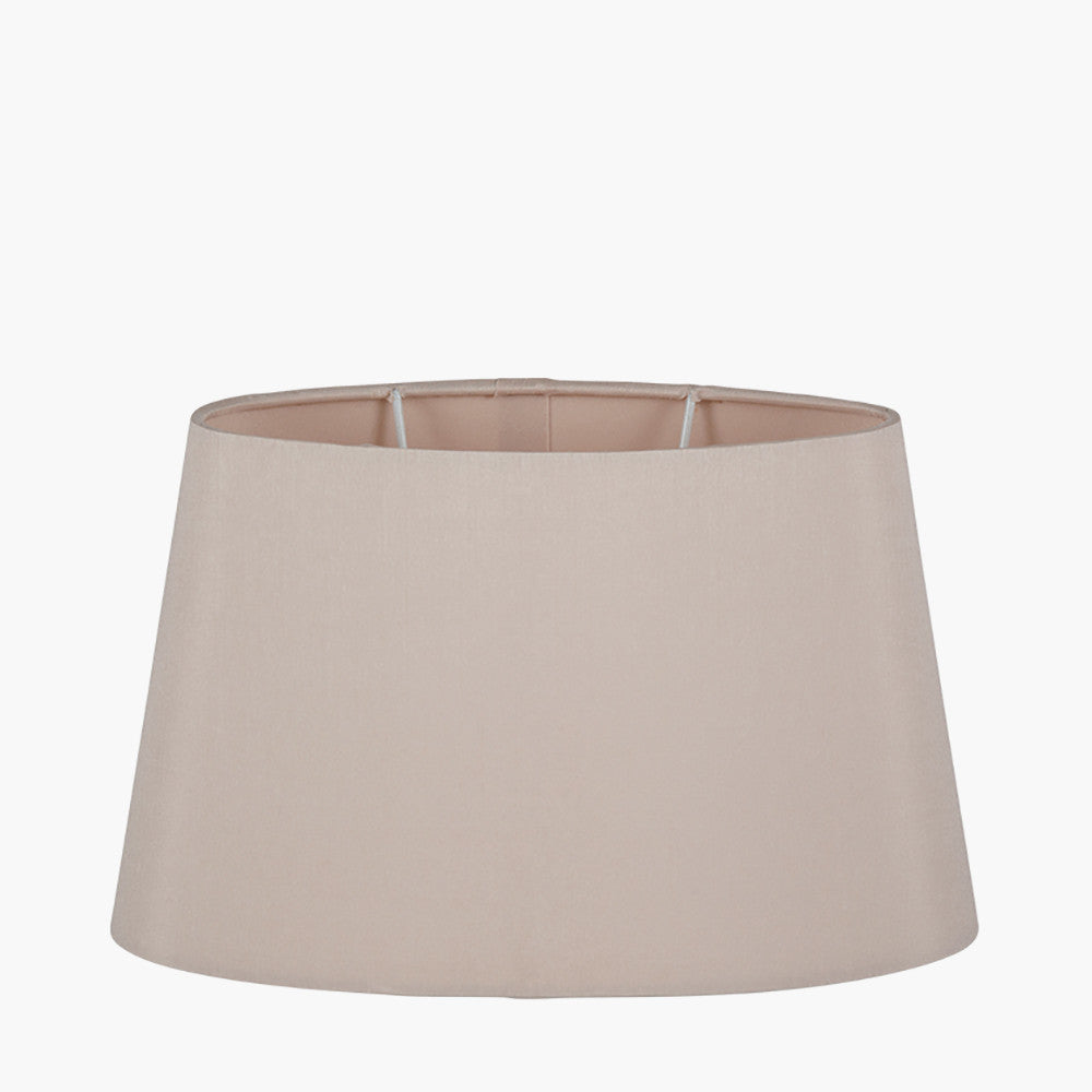 Martha 30cm Taupe Oval Silk Mix Tapered Lampshade – Warm Elegance and Contemporary Charm