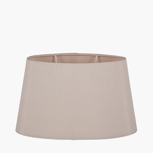 Martha 30cm Taupe Oval Silk Mix Tapered Lampshade – Warm Elegance and Contemporary Charm