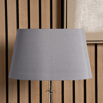 Martha 30cm Steel Grey Oval Silk Mix Tapered Lampshade – Subtle Sophistication and Timeless Style