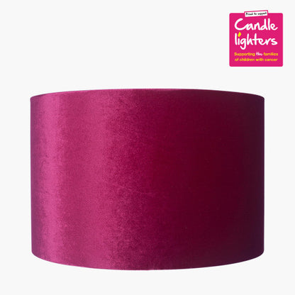 Bow 35cm Raspberry Velvet Cylinder Lampshade | Velvet Lampshade
