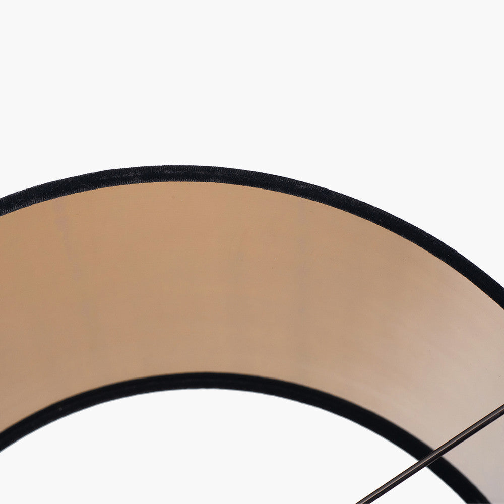 Bow 45cm Black Velvet Cylinder Lampshade | Large Black Lampshade
