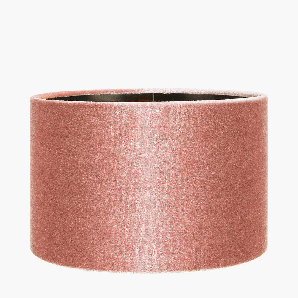Bow 40cm Apricot Velvet Cylinder Lampshade