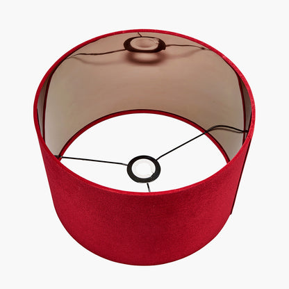 Bow 30cm Red Velvet Cylinder Lampshade