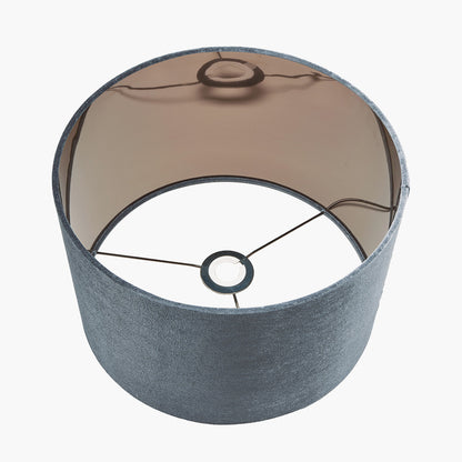 Bow 30cm Slate Velvet Cylinder Lampshade – Elegant Velvet Lighting for Contemporary UK Homes