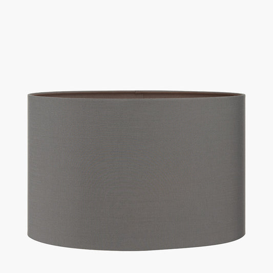 Mia 30cm Steel Grey Oval Cotton Mix Lampshade – Contemporary Elegance and Warm Ambience