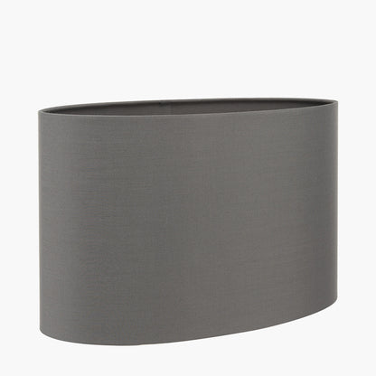 Mia 30cm Steel Grey Oval Cotton Mix Lampshade – Contemporary Elegance and Warm Ambience
