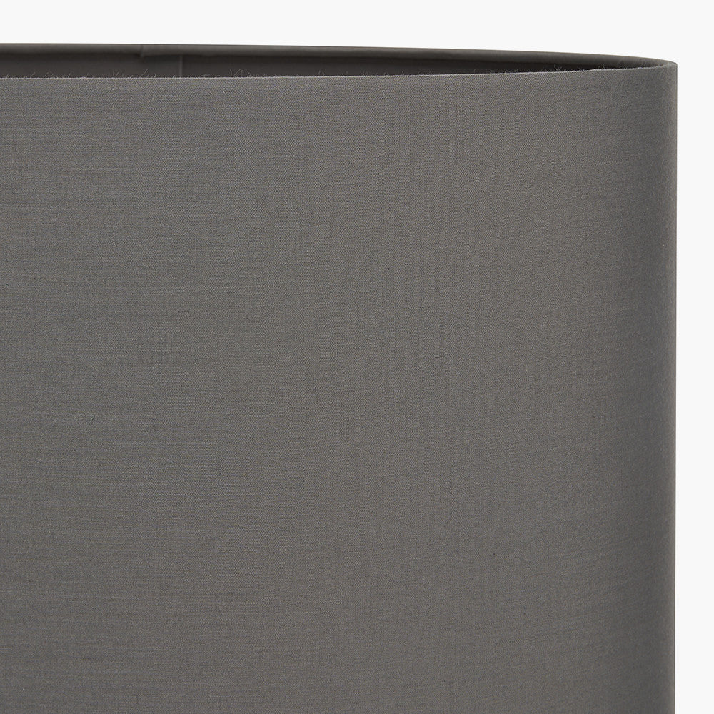 Mia 30cm Steel Grey Oval Cotton Mix Lampshade – Contemporary Elegance and Warm Ambience