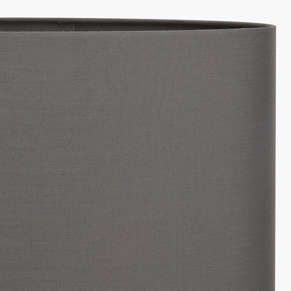 Mia 30cm Steel Grey Oval Cotton Mix Lampshade – Contemporary Elegance and Warm Ambience