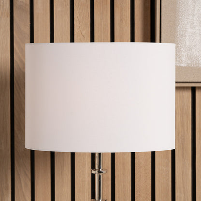 Mia 30cm Ivory Oval Cotton Mix Lampshade – Soft Neutral Elegance and Modern Simplicity