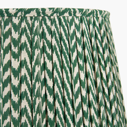 Vienna 30cm Forest Green Chevron Mushroom Pleat Lampshade – Timeless Pattern, Modern Sophistication