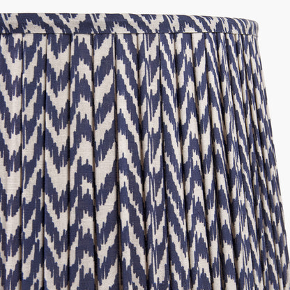 Vienna 40cm Blue Chevron Pleated Lampshade | Ikat-Inspired Shade