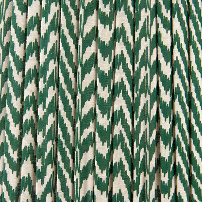 Vienna 40cm Forest Green Chevron Pleated Lampshade | Ikat-Inspired Shade