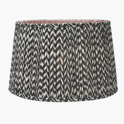 Vienna 30cm Black Chevron Mushroom Pleat Lampshade – Bold Pattern Meets Timeless Craftsmanship