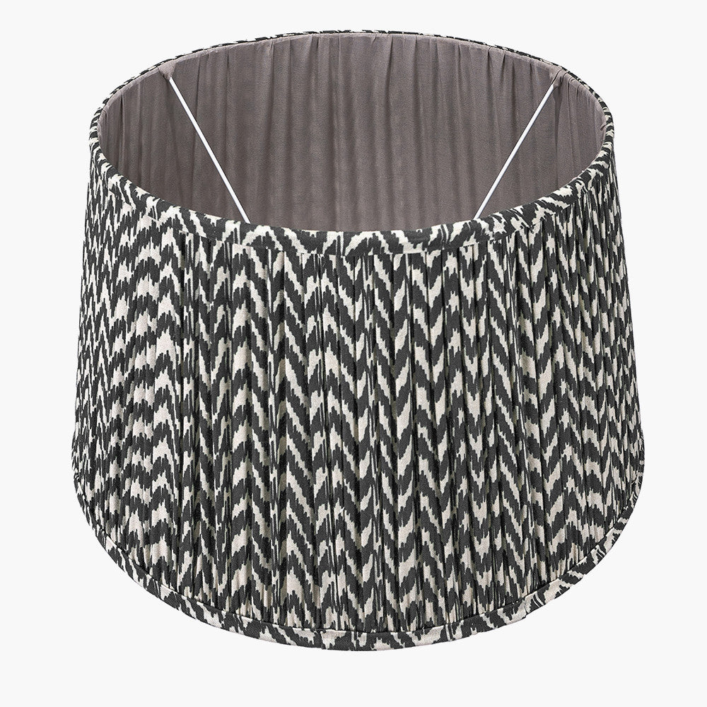 Vienna 30cm Black Chevron Mushroom Pleat Lampshade – Bold Pattern Meets Timeless Craftsmanship