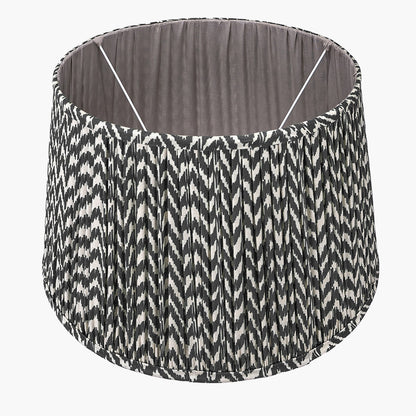 Vienna 30cm Black Chevron Mushroom Pleat Lampshade – Bold Pattern Meets Timeless Craftsmanship