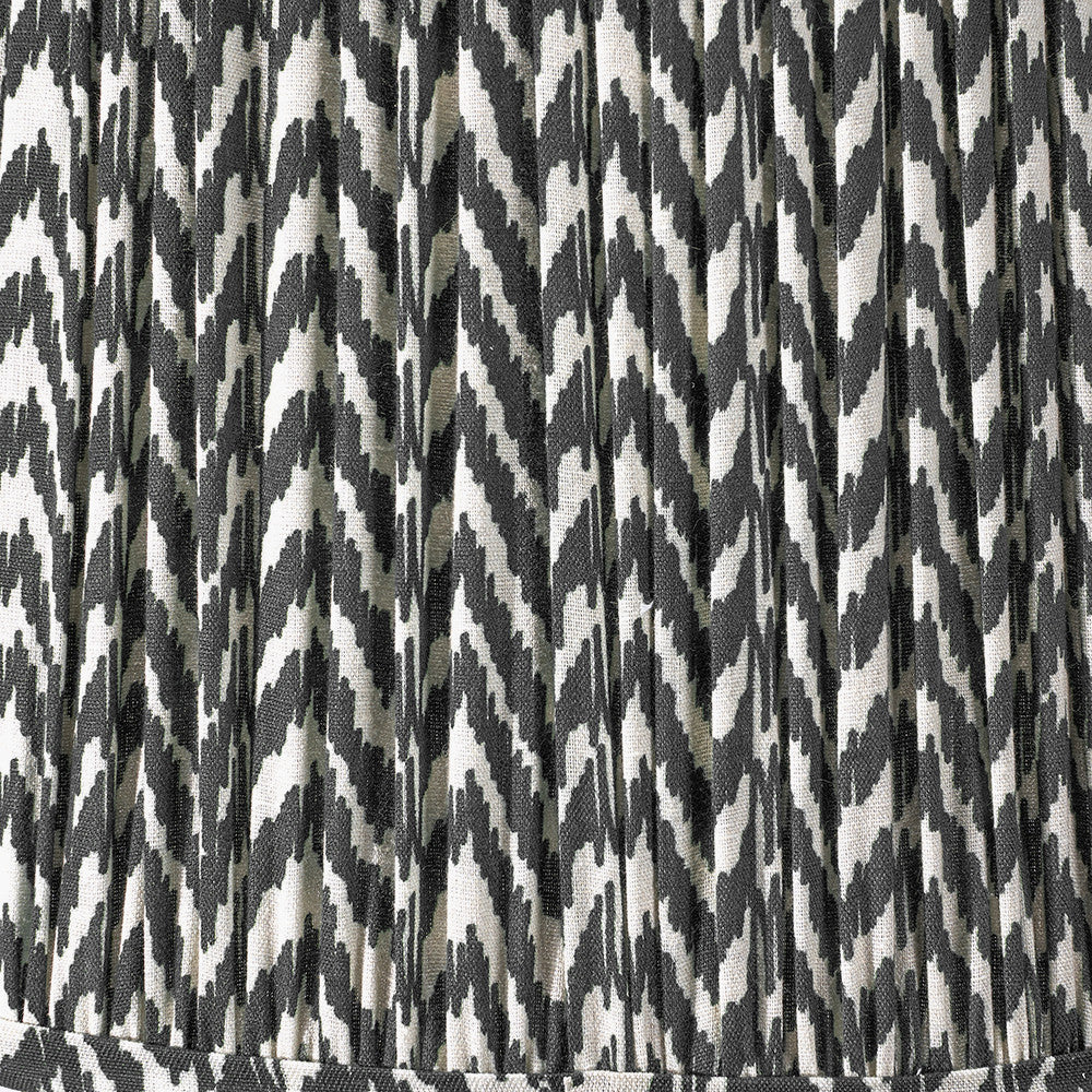 Vienna 40cm Black Chevron Pleated Lampshade | Ikat-Inspired Shade