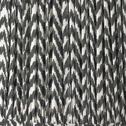 Vienna 40cm Black Chevron Pleated Lampshade | Ikat-Inspired Shade